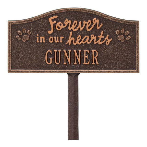Forever In Our Hearts Copper Pet Dedication Plaque